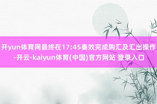 开yun体育网最终在17:45奏效完成购汇及汇出操作-开云·kaiyun体育(中国)官方网站 登录入口