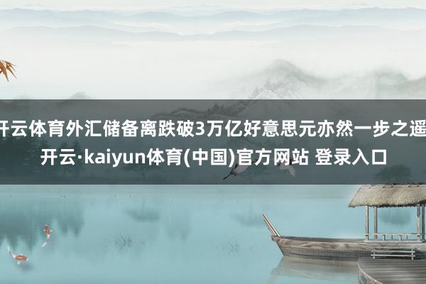 开云体育外汇储备离跌破3万亿好意思元亦然一步之遥-开云·kaiyun体育(中国)官方网站 登录入口
