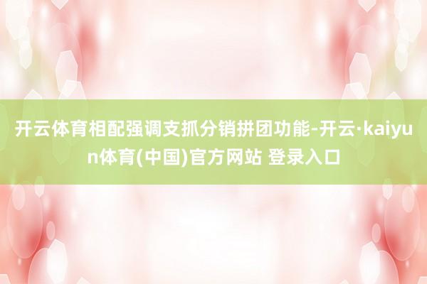 开云体育相配强调支抓分销拼团功能-开云·kaiyun体育(中国)官方网站 登录入口