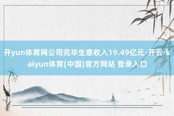 开yun体育网公司完毕生意收入19.49亿元-开云·kaiyun体育(中国)官方网站 登录入口