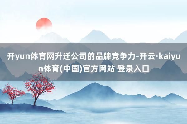 开yun体育网升迁公司的品牌竞争力-开云·kaiyun体育(中国)官方网站 登录入口